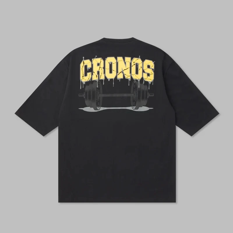 CRONOS Summer Men T-shirts Sports Leisure Hip Hop Cotton ONeck Oversized T-shirt Men Clothing Gym Running Training Sportswear