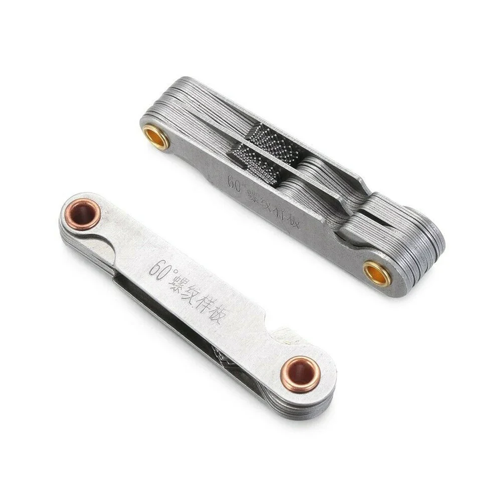 Metalworking Gauge Thread 0.25-6mm Thread Template 1 PC 1* 52 Sheets 60 Degree Metric Inch Stainless Steel Thread Gauge