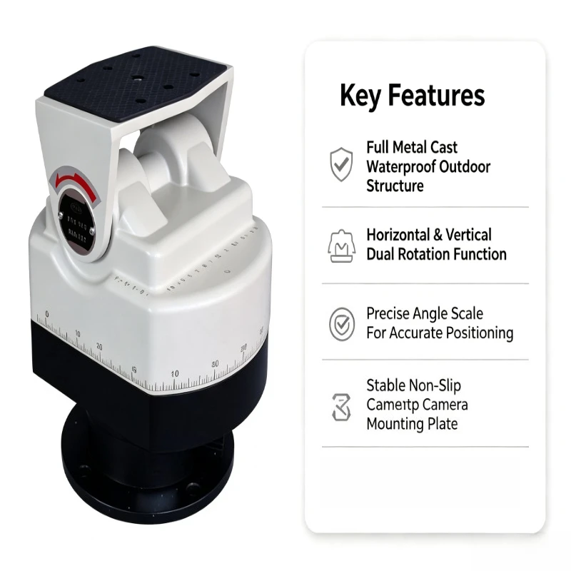 Outdoor Waterproof Metal PTZ Camera Mount 360° Rotation RS485 Pan Tilt Head DC12V AC24V 220V Heavy Load Surveillance Bracket