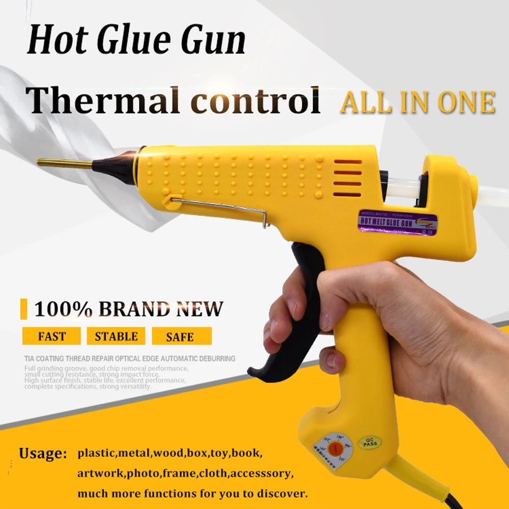 250W Professional Hot Melt Glue Gun with Tool Kit Pure Copper nozzle Adjustable temperature High Power use 11mm Glue Stick