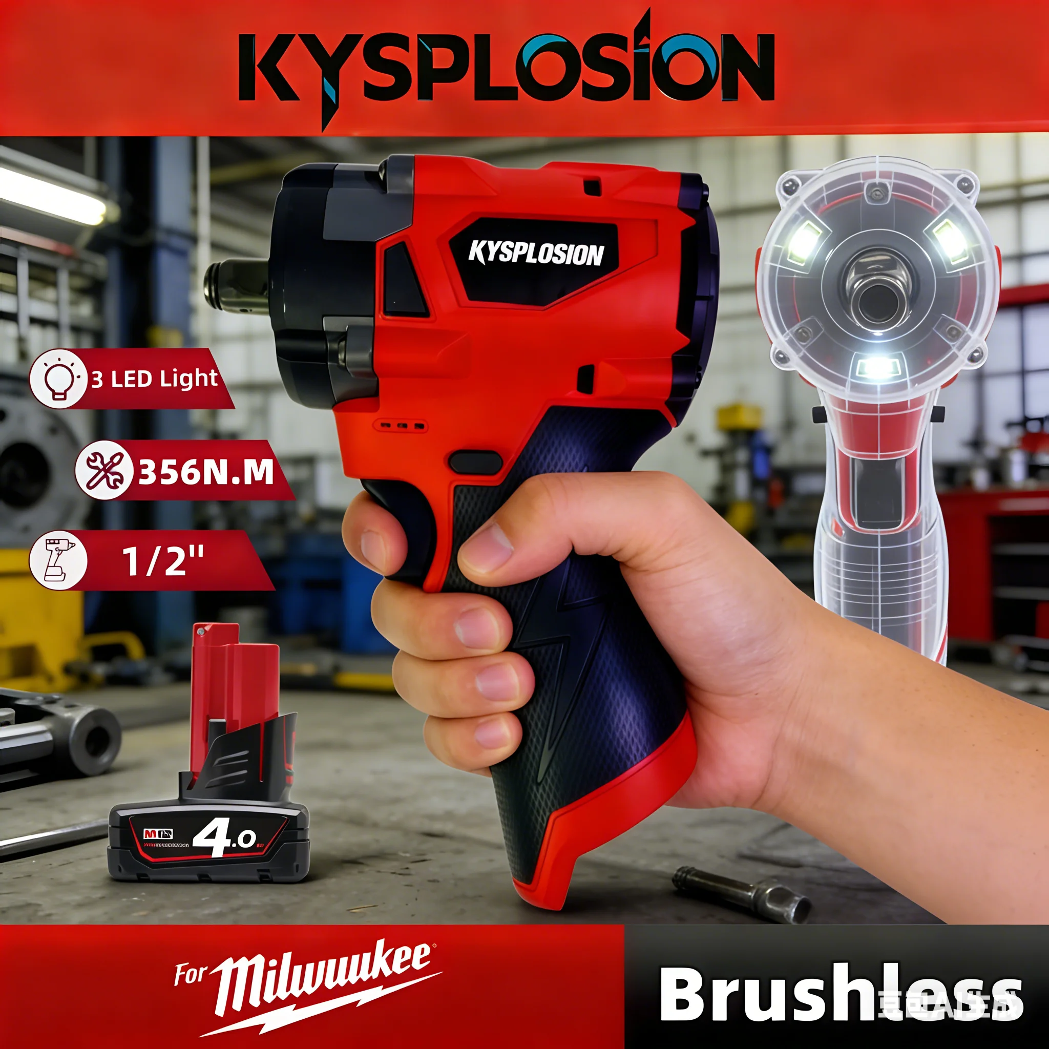 

Для отвертки Milwaukee M12, бесщеточный ударный гайковерт 350 Нм, электрическая отвертка 1/2 дюйма, ударная дрель, электроинструменты, инструмент для ремонта автомобилей и грузовиков