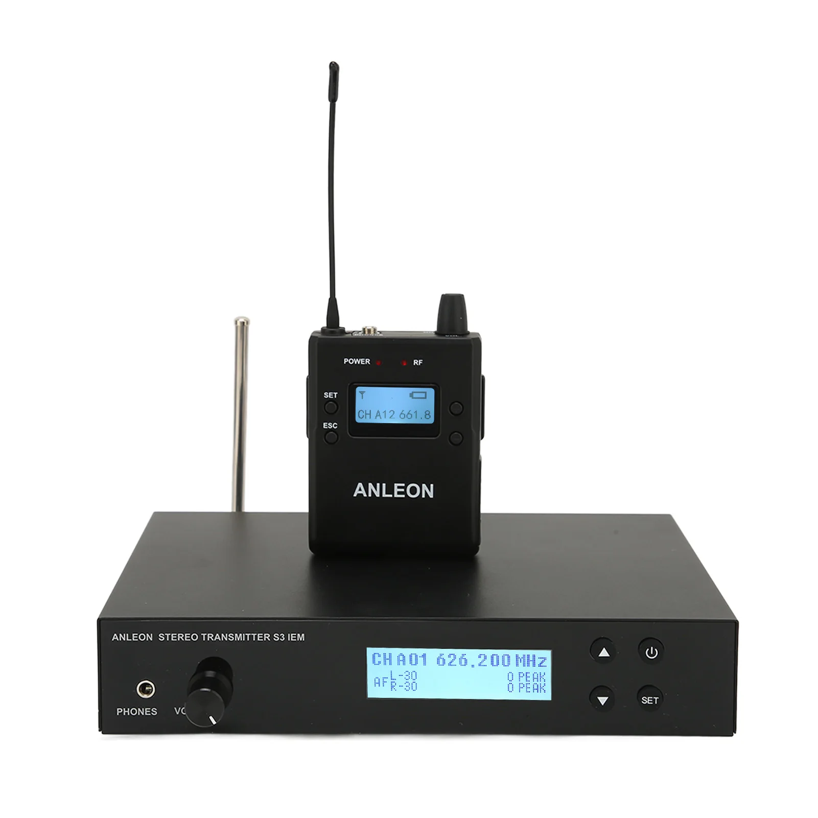 ANLEON S3 626‑662MHz Wireless In-Ear Monitor System Professional 90dB 3 Modes Ear Return System with 3 Receivers