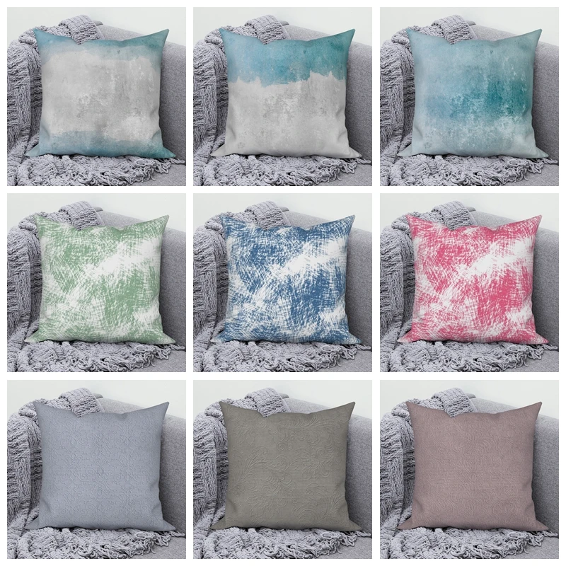 

Vintage Cushion Cover Solid Color Pillow Case Grunge Pillowcase Decorative Square Throw Pillows Room Sofa Pillow Cover 45x45cm