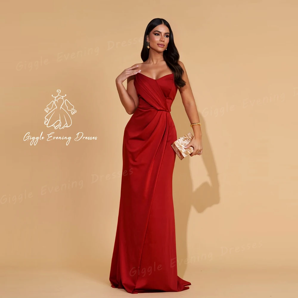 Giggle Strapless Arabia Sleeveless Pleat Floor-Length elegant gust wedding evening Gown Satin Women\'s luxury Party dresses 2024