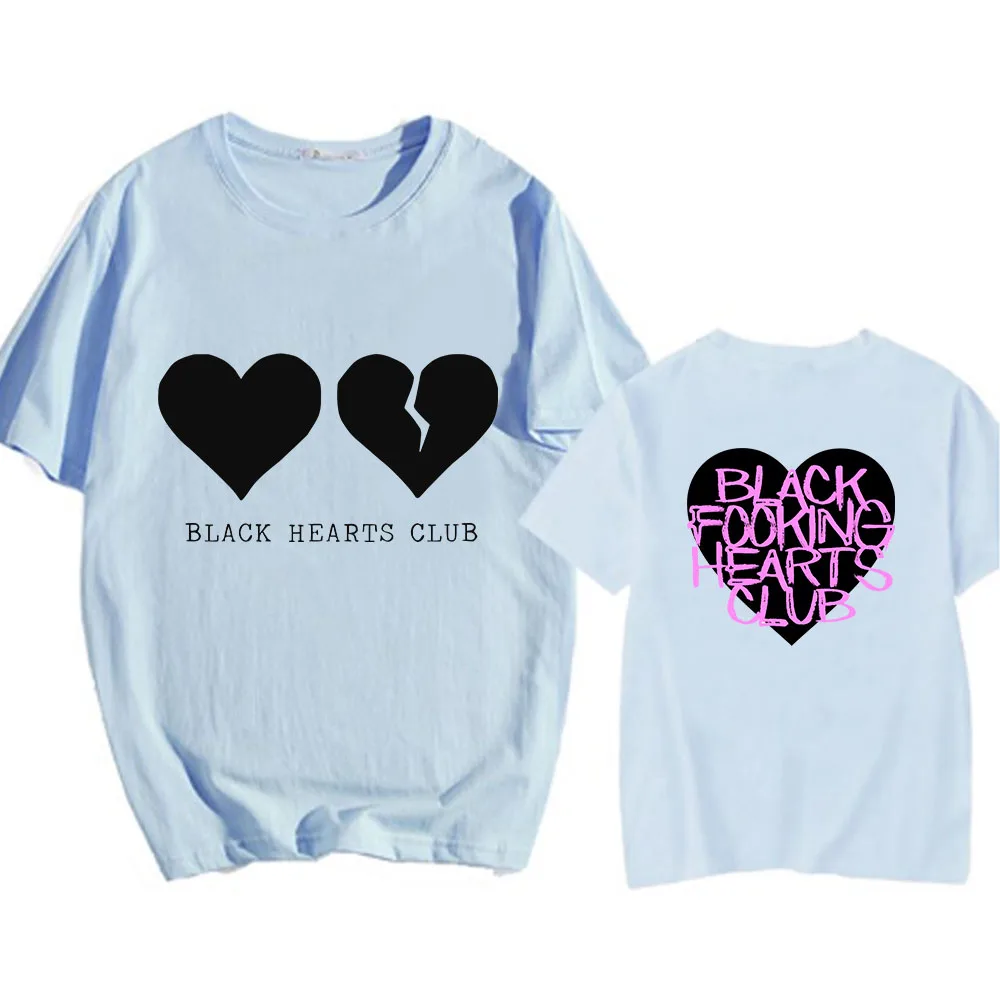 YungBlud Black Hearts Club Tshirts MEN Grunge Oversized T-shirts 100% Cotton Alternative Rock T Shirts Harajuku High Street Tops