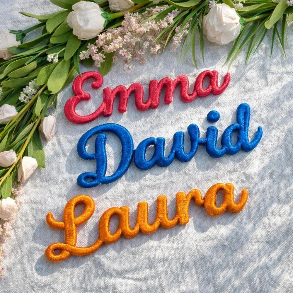 Custom Name Embroidered Patch 5.7cm Height Personalized Sew‑On Name Applique For Clothing Bag Jacket DIY Decoration - view 5