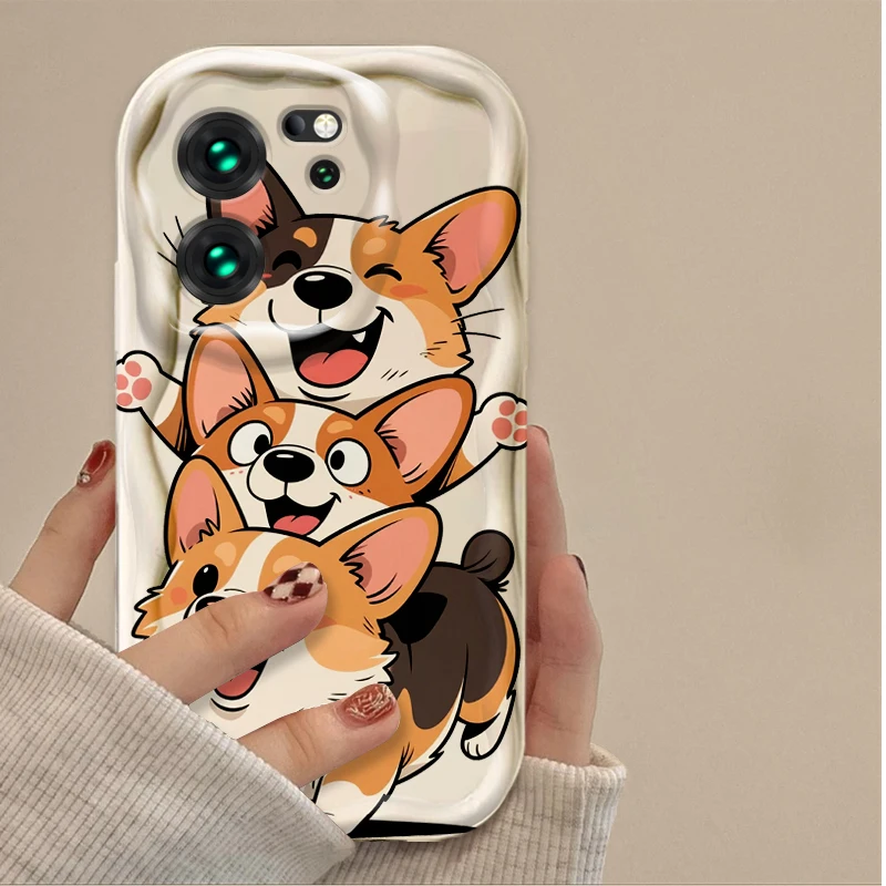 Cartoon Corgi Dog Cute Funny Creative Phone Case for Xiaomi POCO X7 X6 X5 X3 NFC F7 Ultra F6 F5 Pro F4 F3 GT M5S C65 C75 4G 5G