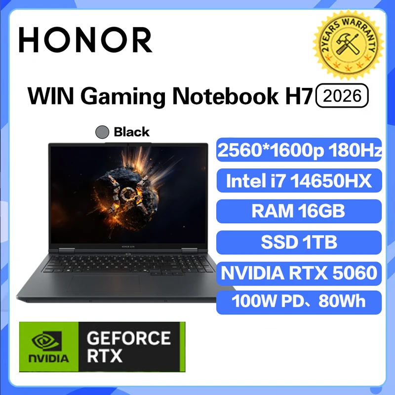 Honor WIN Gaming Notebook H7 2026 16 inch i7-14650HX WIN11 Pro RTX