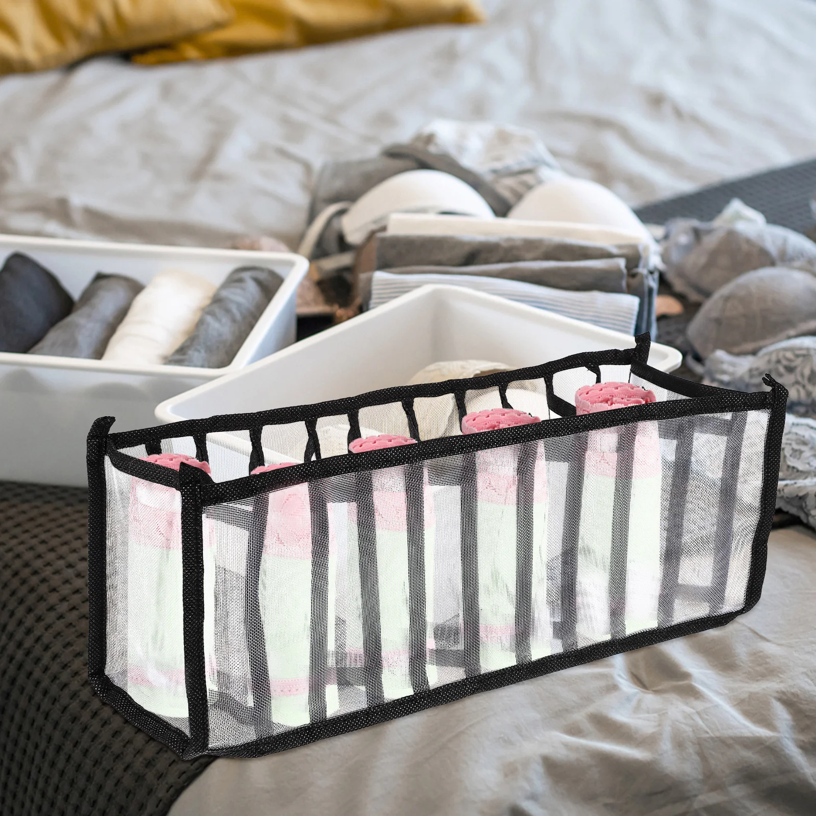 

1 Set Underwear Storage Boxes Socks Bras Underpants Organizer Drawer Divider Clothes Sundries Storage Case Household Organizer