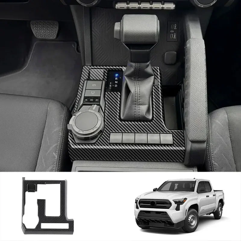 

For Toyota Tacoma 2024-2025 ABS Carbon Fiber Car Center Console Gear Shift Box Panel Covers Trim Sticker Car Accessories