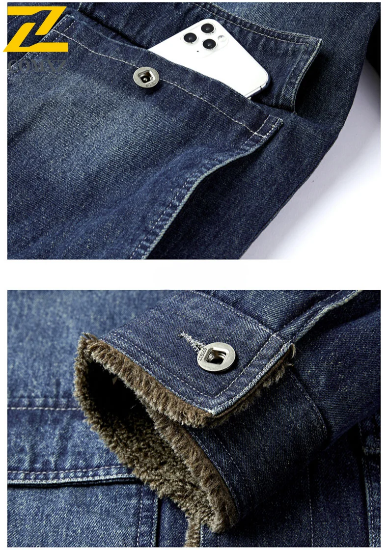 Padded Denim Jacket Mens 2025 Winter New lambswool Thickened Casual Loose Retro Outdoor Travel Lapel Tops Male Fleece Warm Coat