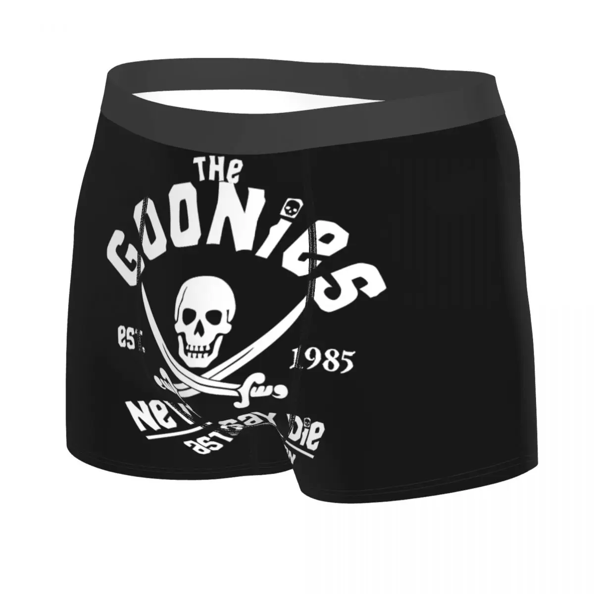 Custom The Goonies Vintage Underwear Men Print Never Say Die Skull Logo Boxer Shorts Panties Briefs Soft Underpants