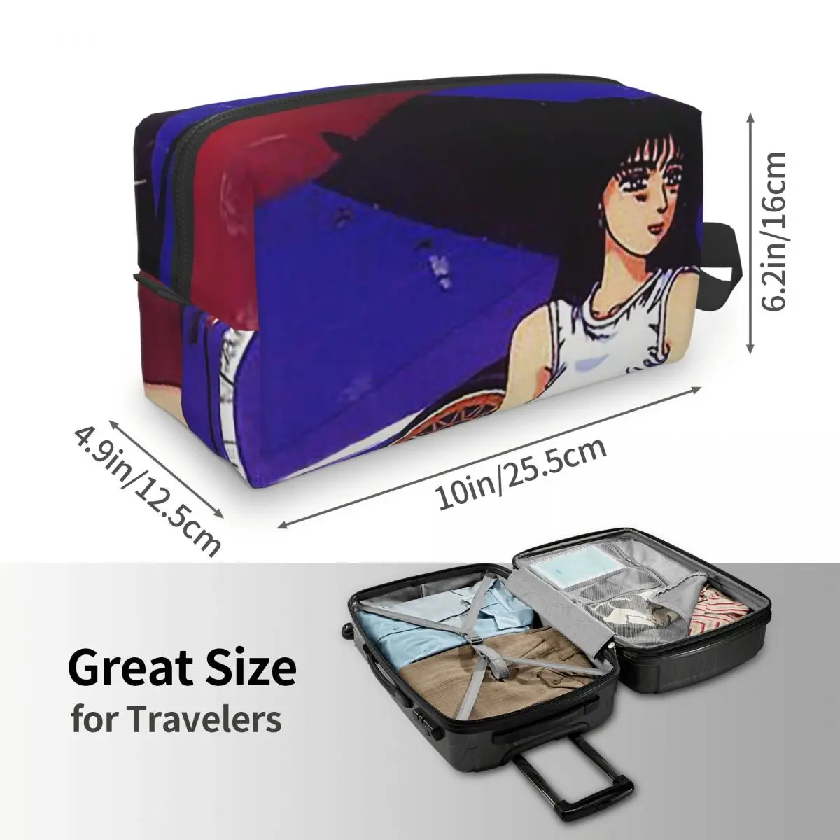 حقيبة مكياج أولي D Mako Super Eurobeat Anim منظم مستحضرات التجميل مجموعة أدوات التخزين وحقيبة مستحضرات التجميل مقلمة