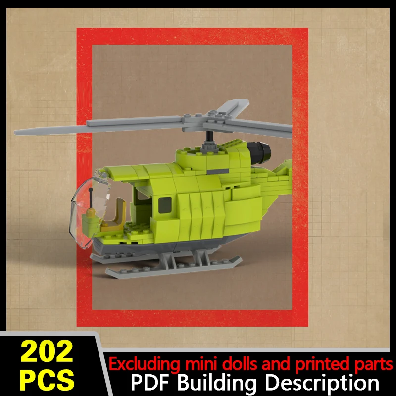 Military Helicopter Model MOC Building Bricks War Equipment Modular Technology Gifts Holiday Assemble Children Toys Suit