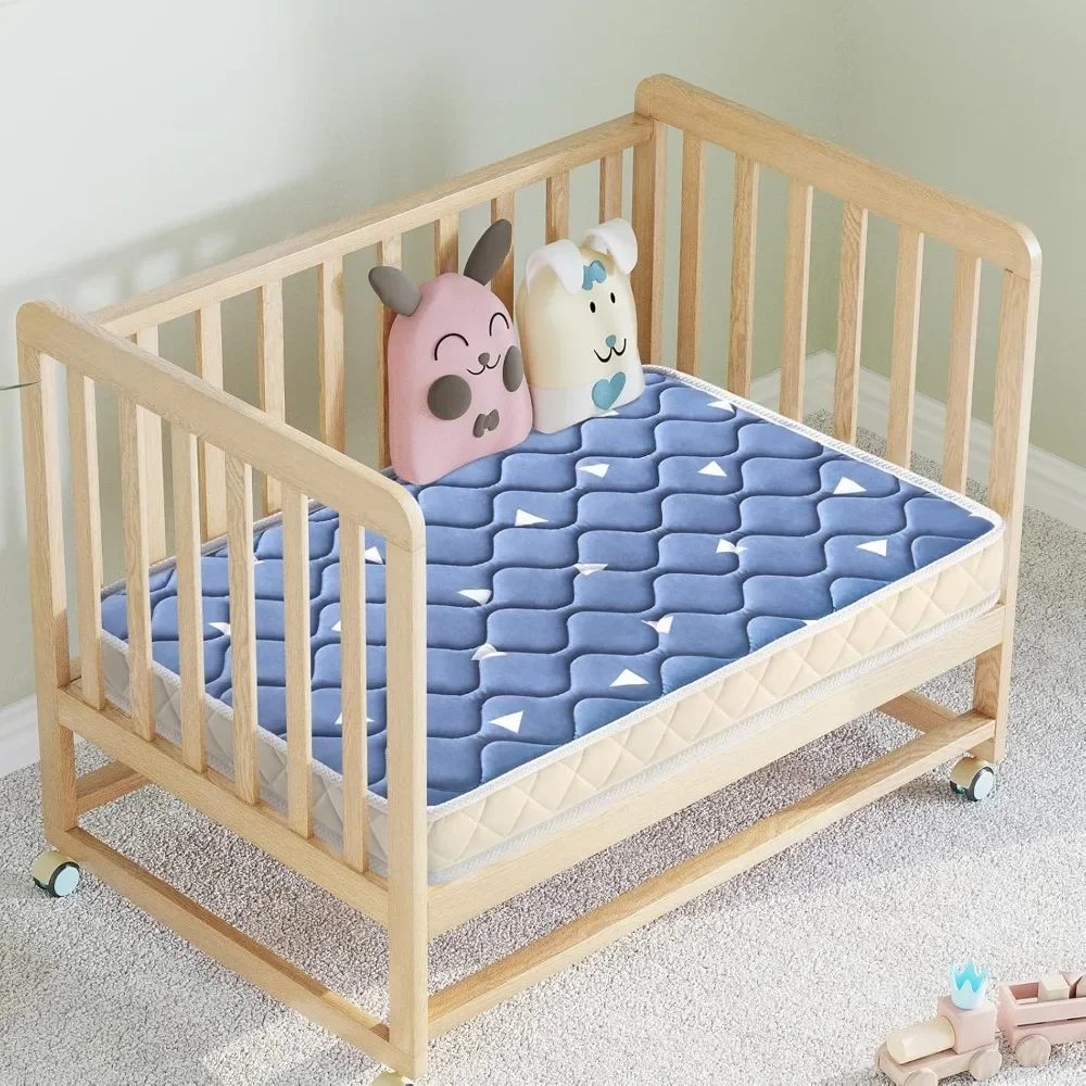 Premium Foam Mini Crib Colchão, Borda 3D Envolvida, Confortável e Firme, Tecido macio de microfibra, se encaixe na maioria dos Mini Cribs