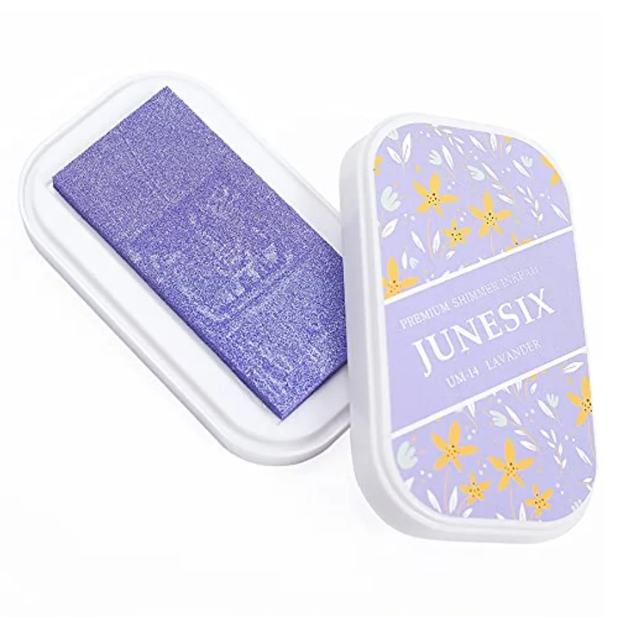 Metallic Pigment Ink Pad, Washable Finger Ink Pads, Shimmer Scrapbook Craft Ink Pads for Rubber Stamps, Card Making, Paper Wood