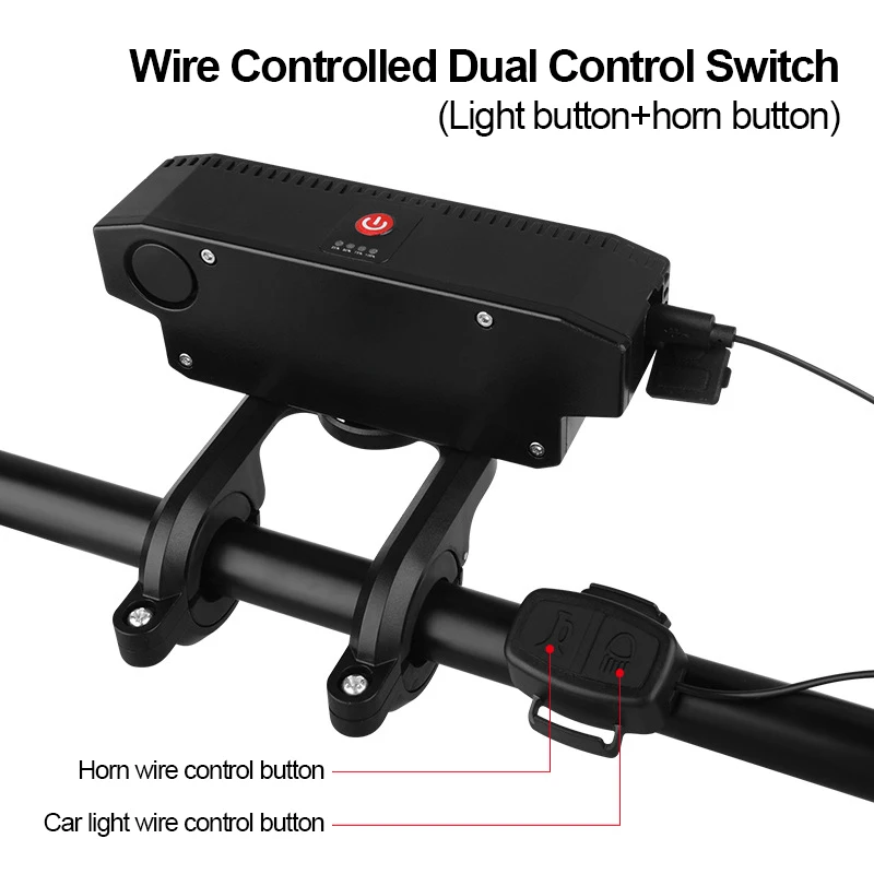 Nowy klakson rower MTB do ładowania USB podkreśla światło rowerowe wodoodporną latarkę lampa rowerowa akcesoria sprzęt kolarski