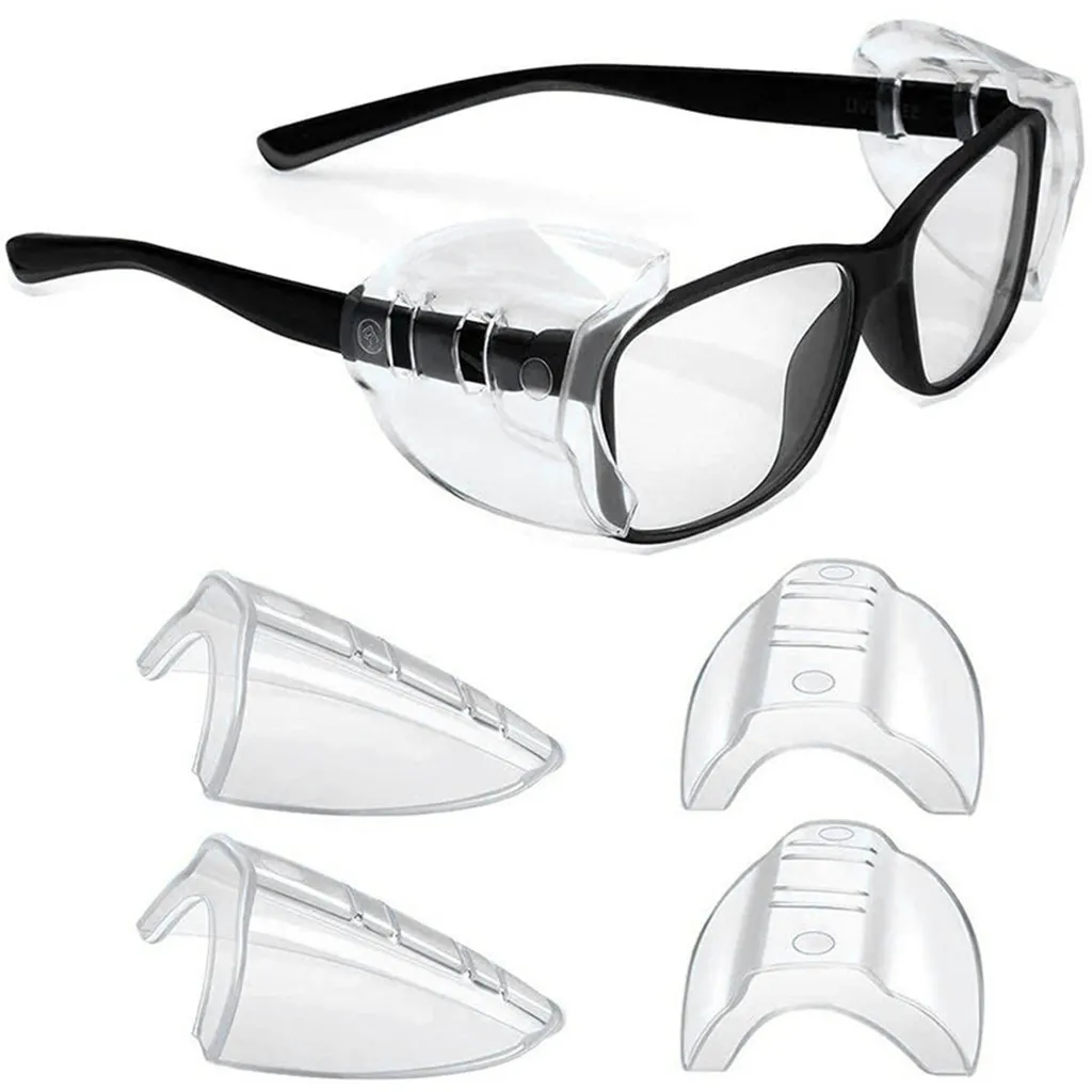 

4 PCS Transparent Glasses Guard Safety Angle Anti-impact Universal Eye Shields Protective Spectacles Side Sheet Accessorie
