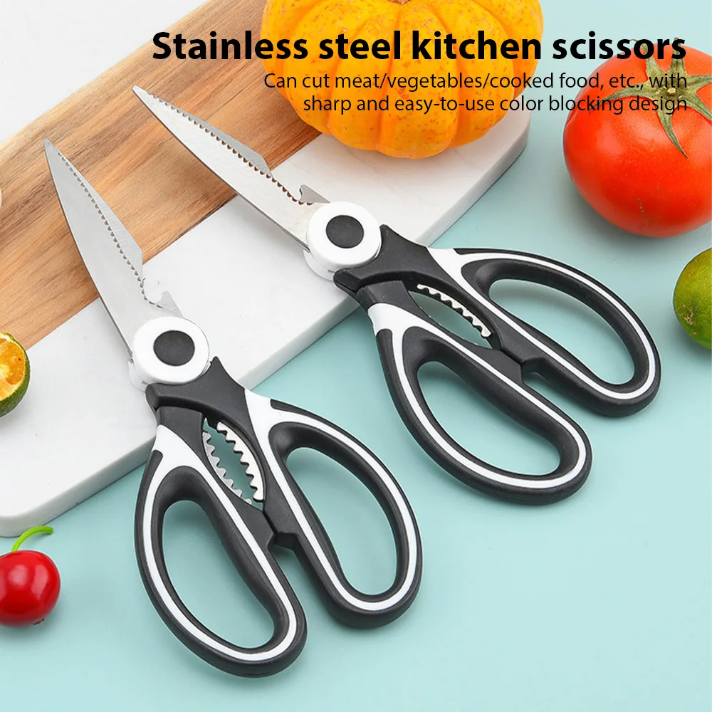 

Scissors Stainless Steel Kitchen Household Bone Scissors Chicken Wings Fish Chopper Bottle Opener Clip Walnut Kitchen Tools