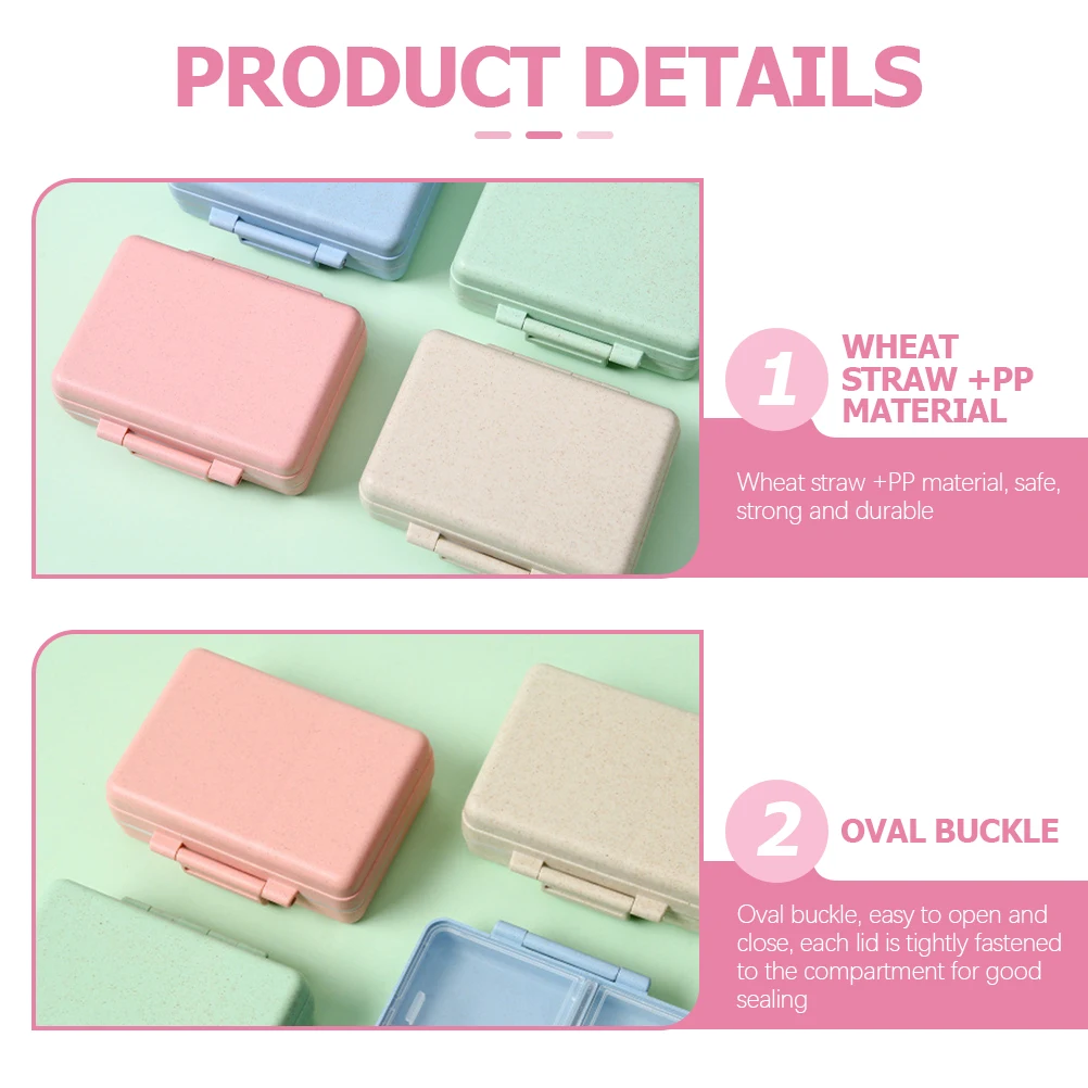 

Коробка для таблеток с 9-секционным органайзером для путешествий, портативный футляр для хранения ежедневной еженедельной дозы, небольшой контейнер