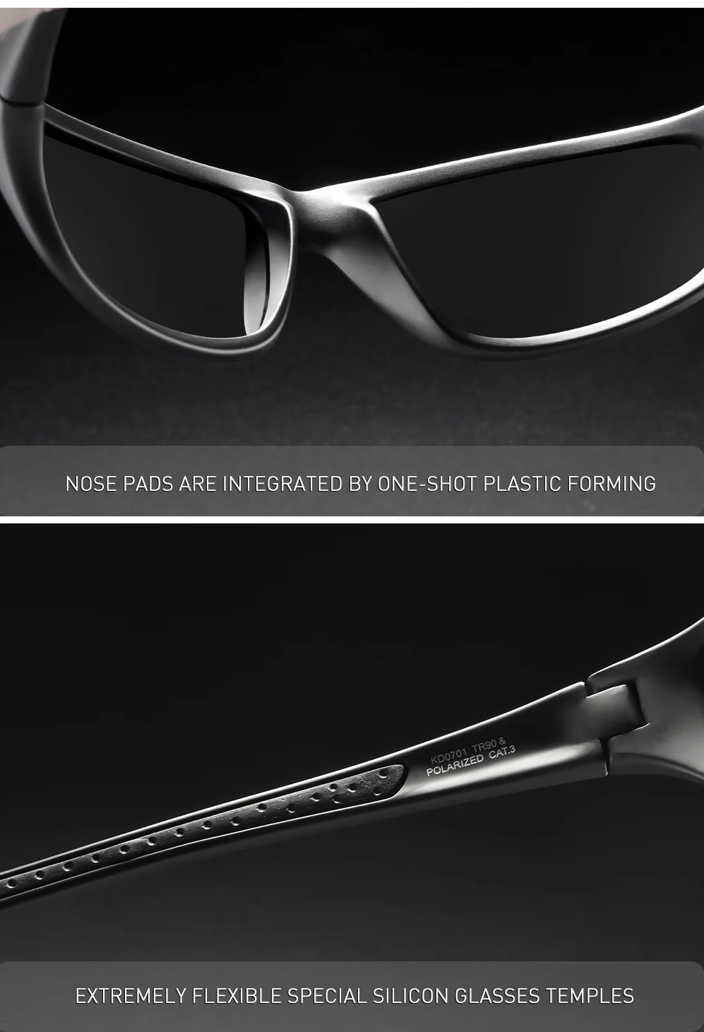 Kdeam fishing performance herren sonnenbrille polarisiert tr90 material markenlogo fahrrad brille mit reiß verschluss koffer kd0701 – Detail 11