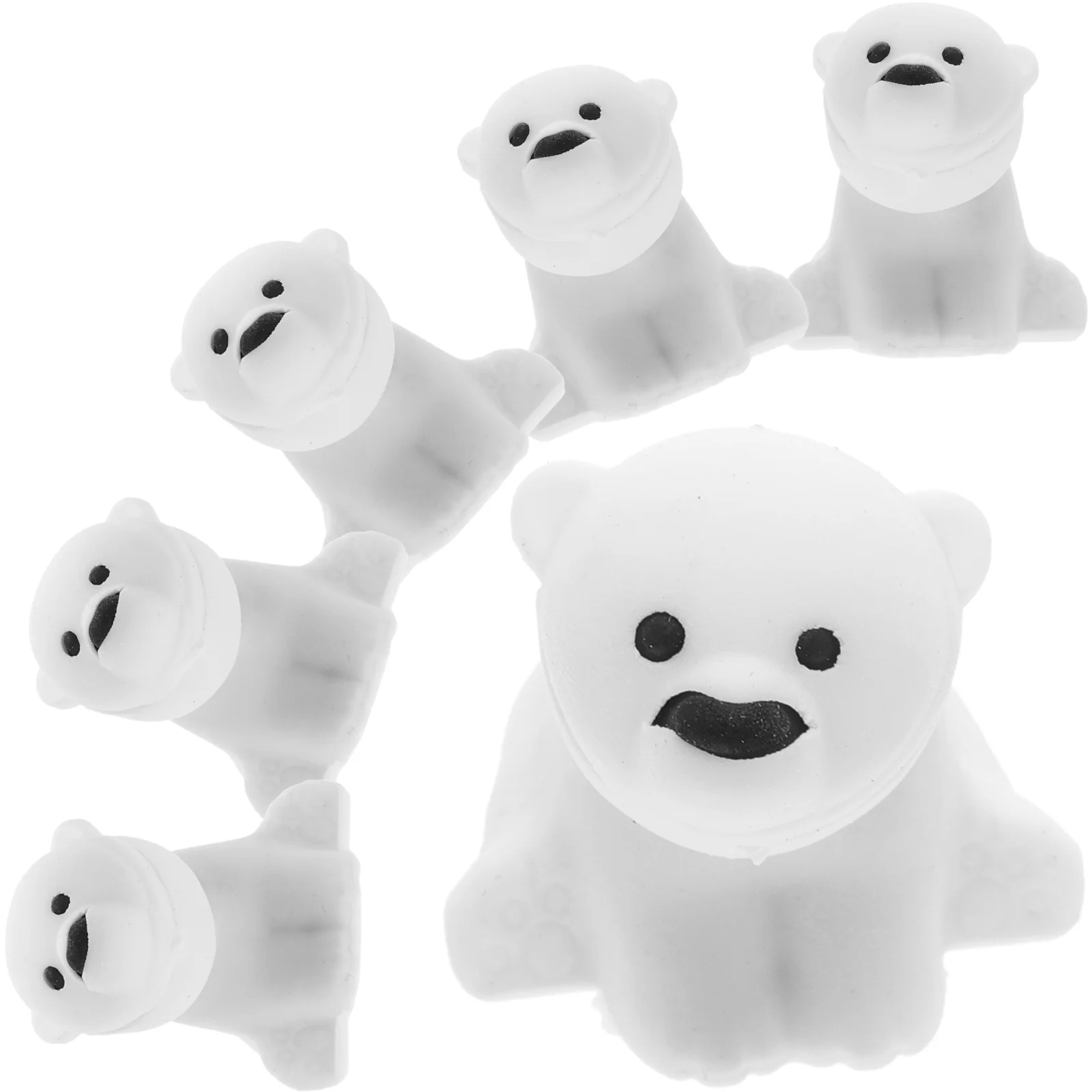 

20 Pcs Baby Toys Polar Bear Eraser Adorable Pencil Erasers Small Rubber White Animal Student