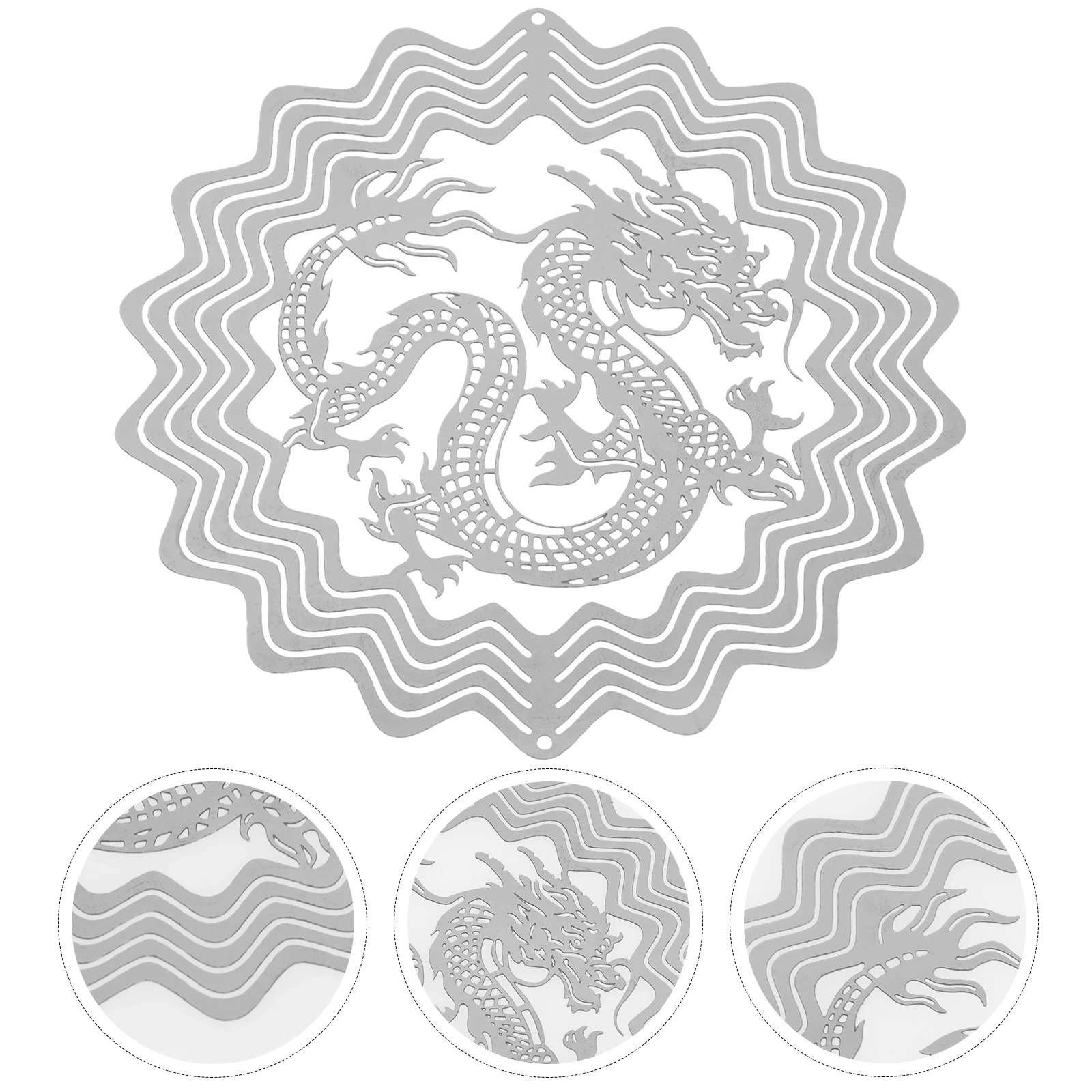 Creative Metal Wind Spinner Garden Decor Outdoor Hanging Lawn Decor Dragon Design Wind Chimes Body Light Fixture Hardware