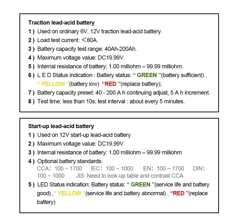 DUOYI DY226A 6V 12V Car Battery Tester 3 In 1 Traction DC Auto Power Load Starting Charge CCA Test Tool Battery Measurement Tool