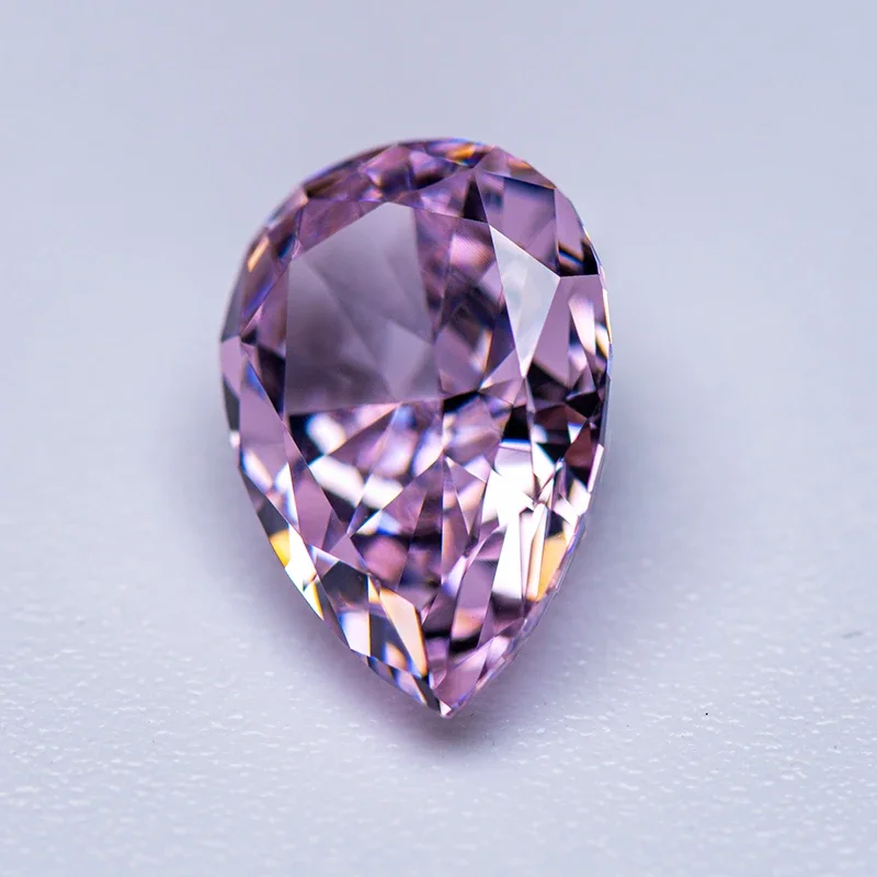 Großhandel 4k Crushed Ice Cut High Carbon Diamond Zirkonia Hellrosa Farbe Birnenform Lab Synthetischer Cz Stein Damenschmuck – Detail 4
