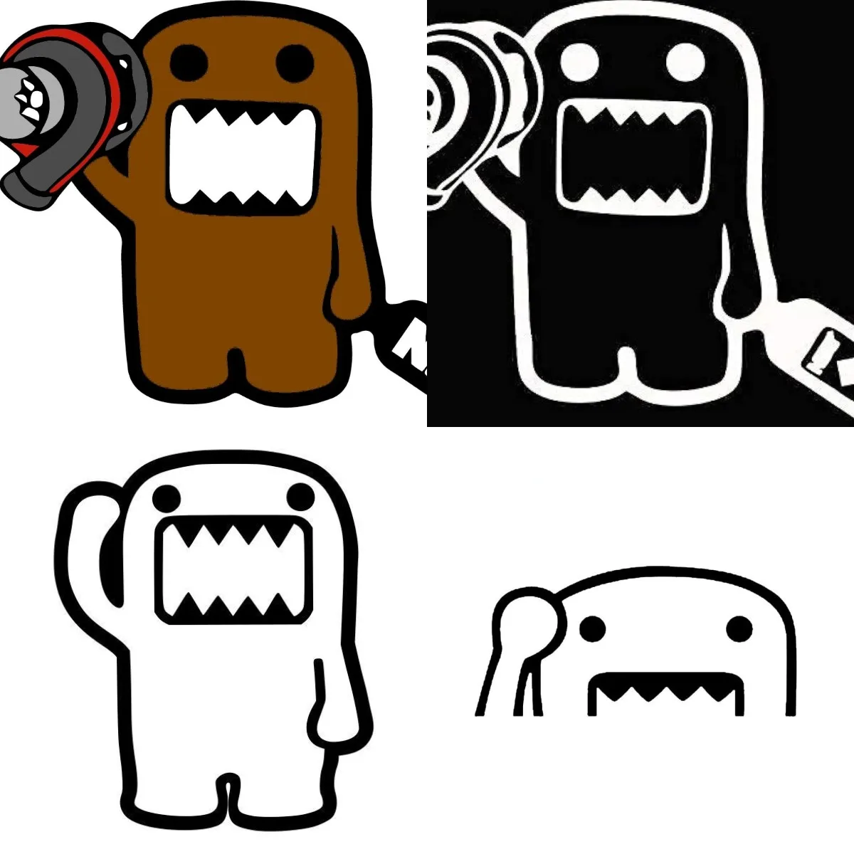 

Personality 3D Waving Half Domo Kun JDM Vinyl Decal Waterproof Window Bumper Sticker Trunk Decoration Car Styling