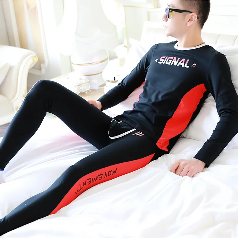 

Youth Jerseys and Autumn Pants Sets for Men Loose Comfy Thin Thermal Underwear Student Base boy Warm Inner Layer Thread Clothing