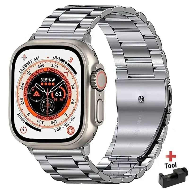 Cinturino in acciaio inossidabile per cinturino Apple Watch 44mm 45mm bracciale a maglie in metallo 38-42-40mm-41mm serie iWatch 8 7 6 5 4 3 se