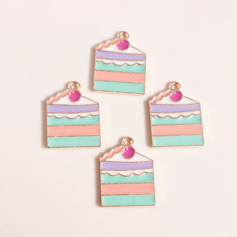 Leslie 10 Stück süße Emaille-Lebensmittel-Charms, süßer Mini-Cup-Kuchen-Anhänger für Armband, handgefertigte Schmuckherstellung – Detail 13