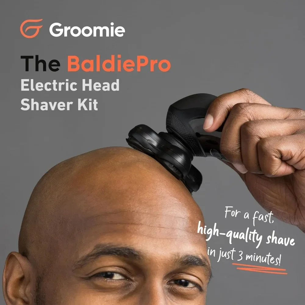 Cordless Bald Head Shavers for Men, BaldiePro Head Grooming Kit - Ergonomic & Waterproof Head Shavers for Bald Men