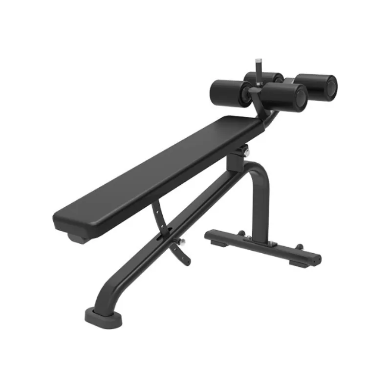 Commercial-grade Black Adjustable Abdominal Bench with Multi-position Decline Training Bench for Strength Training