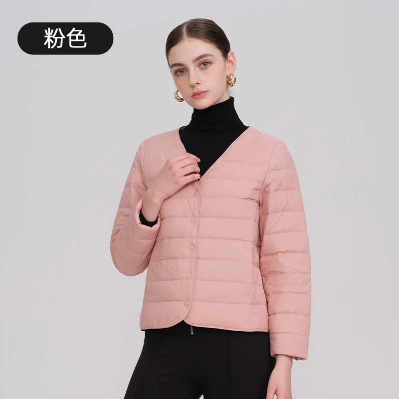 W2EJOURNEY جودة عالية الاتحاد الأوروبي الولايات المتحدة حجم الملابس الفاخرة في الهواء الطلق الخريف الخامس الرقبة خفيفة الوزن المرأة أسفل سترة #6