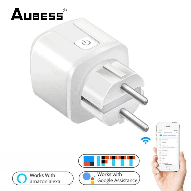 

AUBESS 16/20A Smart Socket WiFi Plug EU Power Monitor Timing Function Tuya Smart Home Socket Outlet For Alexa Google Home Yandex