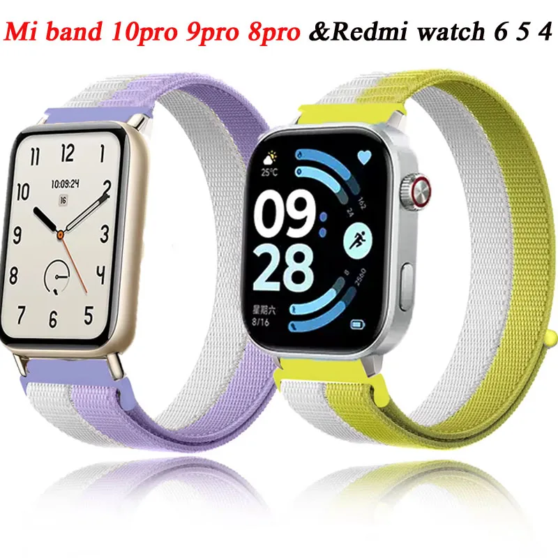 Nylon-Schlaufenarmband für Xiaomi Mi Band 10Pro 9Pro 8Pro Sport Correa Gürtel für Redmi Watch 6 5 4 Austauschbares Armband Uhrenband