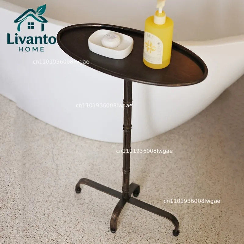 

Narrow Space Side Tables Antique Coffee Table Luxury Living Room Corner Tea Tables Minimalist Bedroom Oval Table Home Furniture