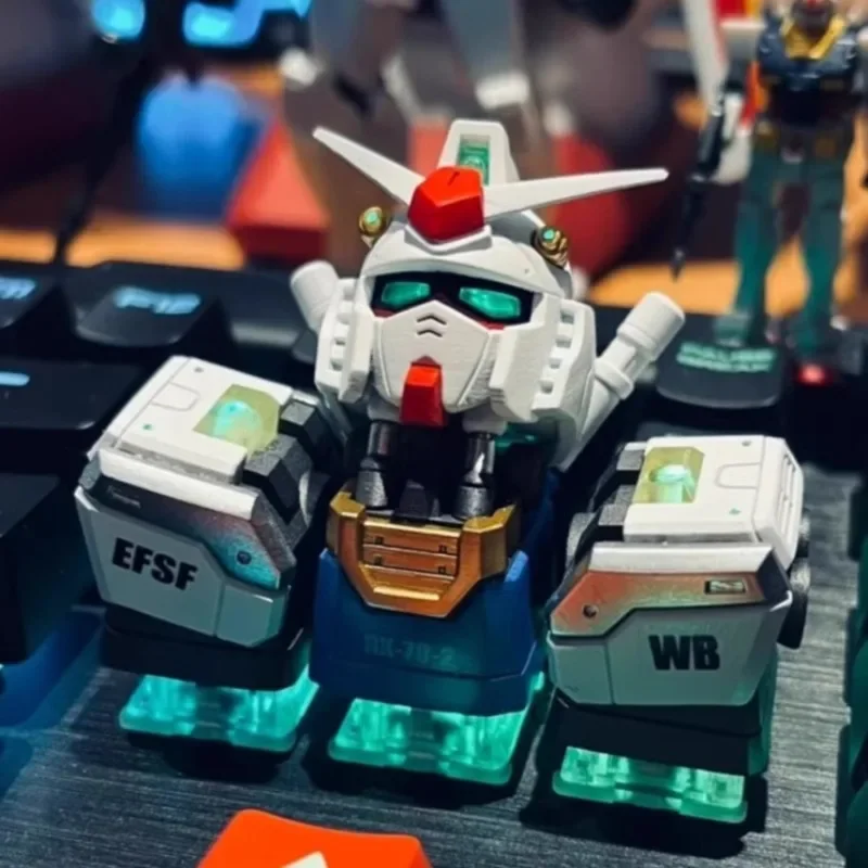 Mobile Suit Anime Rx-78-2 Creative Personality Luminous Mechanical Keyboard Stereoscopic Keycap Gifts for Friends