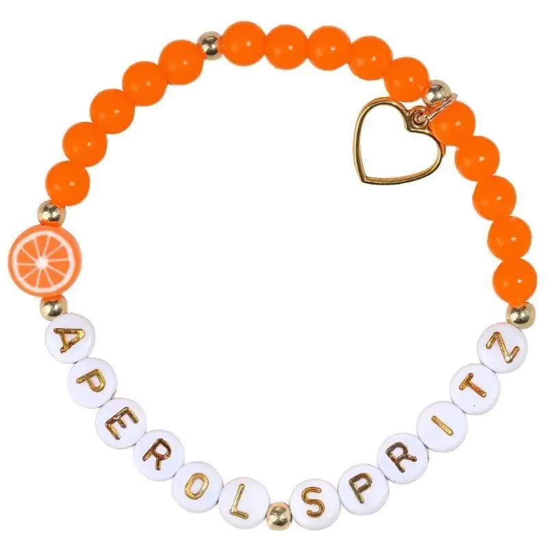 A52E Slices Bead Letter Charm Bracelet Adjustable Summer Party Jewelry Including Gift Card