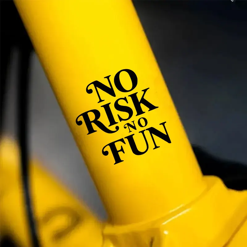 Pegatina impermeable para motocicleta, sin riesgo, sin diversión, para bricolaje, tanque de combustible, carenado frontal, casco de Scooter, calcomanía de vinilo Universal, 1 ud.