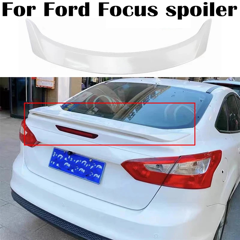 

For Ford Focus 4Doors Sedan Spoiler 2012 2013 2014 High Quality ABS Plastic Car Rear trunk cover Lip Tail wings spoiler Airfoil