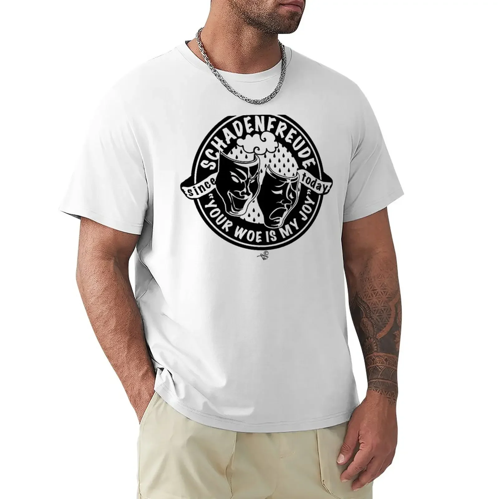 Original Schadenfreude logo by Tai's Tees T-Shirt summer top customs oversized t shirts for men