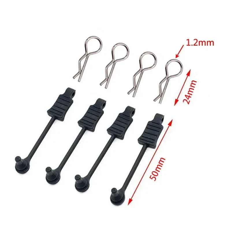 4Pcs Rubber Body Clip Retainer Shell Fixed Buckle Lock AR390178 For 1/7 1/8 ARRMA Mojave Limitless Typhon Kraton RC Car