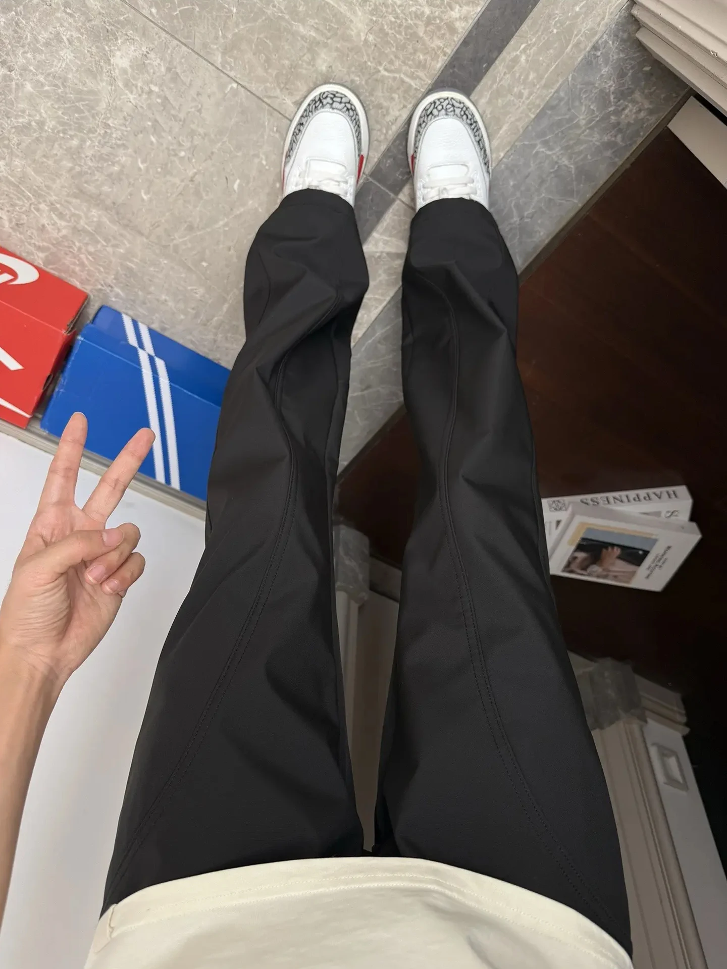 

Мужские повседневные брюки Bla Fce Lined Softell: осенне-зимние, американского стиля, с косым кроем, расклешенные, прямые, Cleanfit