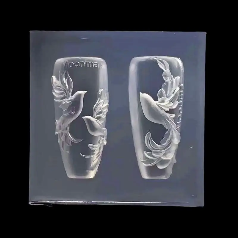 

3D Transparent Cute Pigeon Silicone Nail Mold - Relief Template for DIY Nail Art Decoration & Crafts Manicure Design Tool