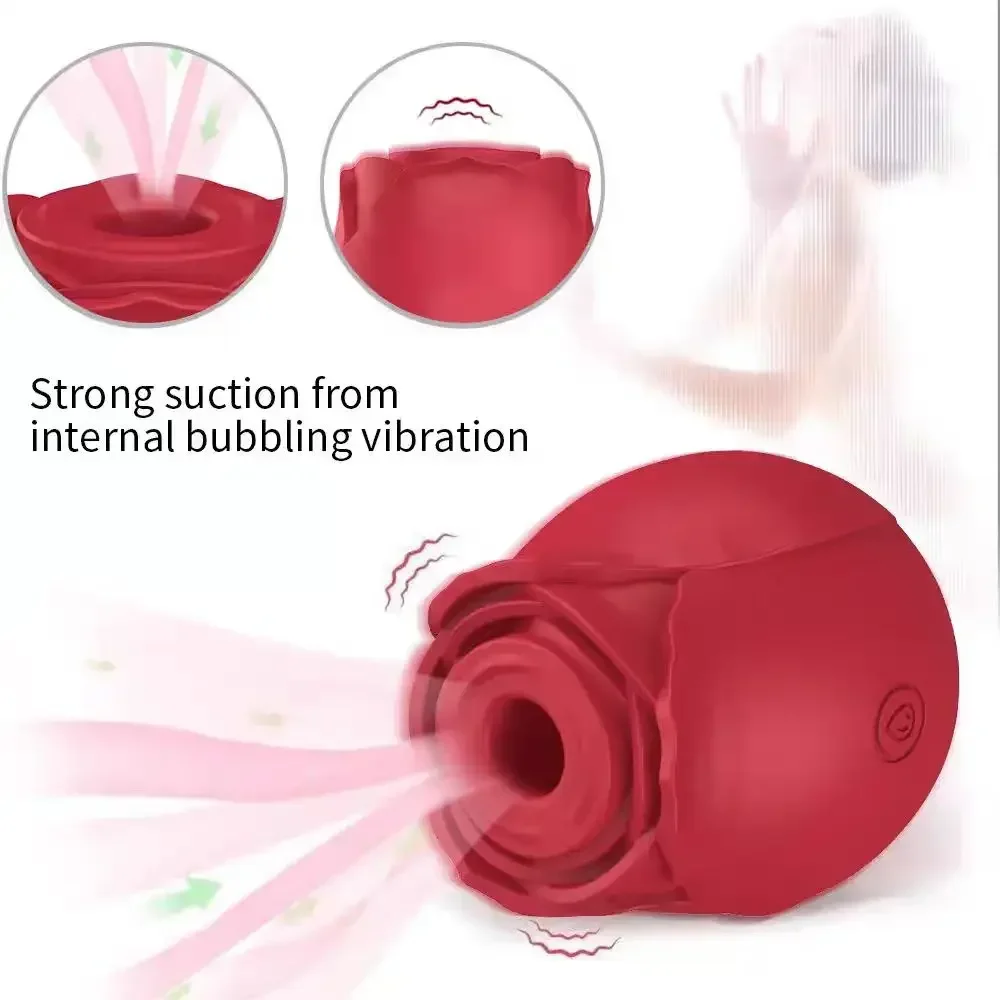 Roseช่องคลอดดูดVibrator Clitorisลิ้นเลียStimulator Gหัวนมนวดของเล่นเพศหญิงกันน้ําชาร์จUSB