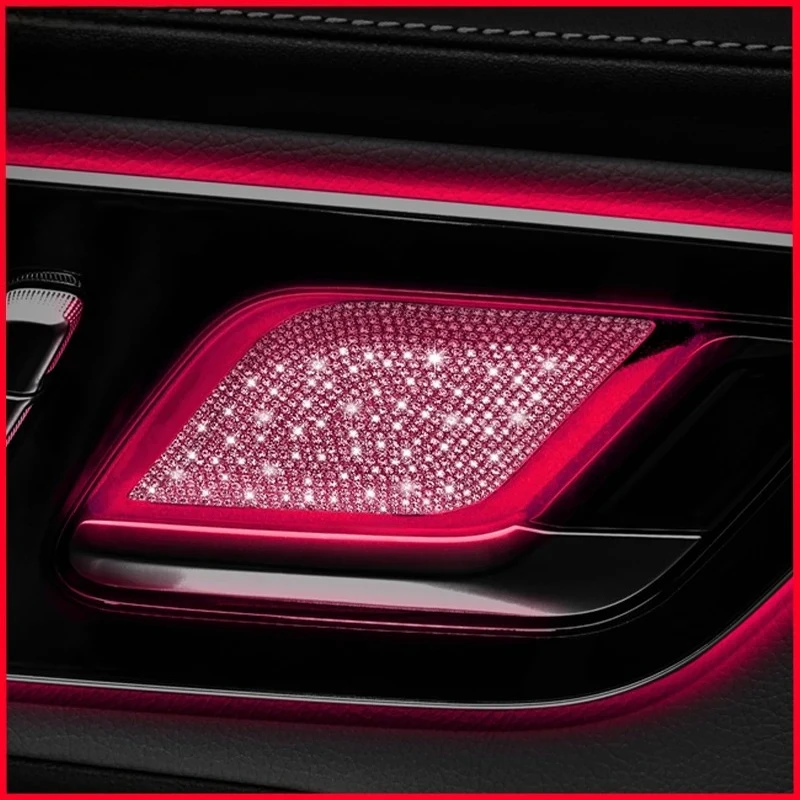 Fits Benz C E GLC S Class W206 W214 X254 Car Interior Door Bowl Diamond Sticker Ambient Light Modification Accessories 2/4PCS