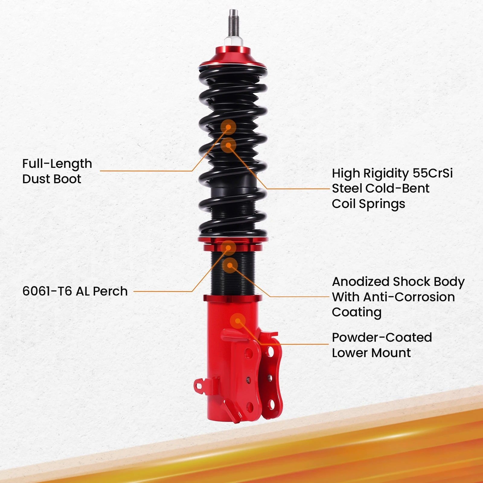 Coilovers Lowering Kit For VW MK2 MK3 GOLF & JETTA Coil Spring Struts Adjustable